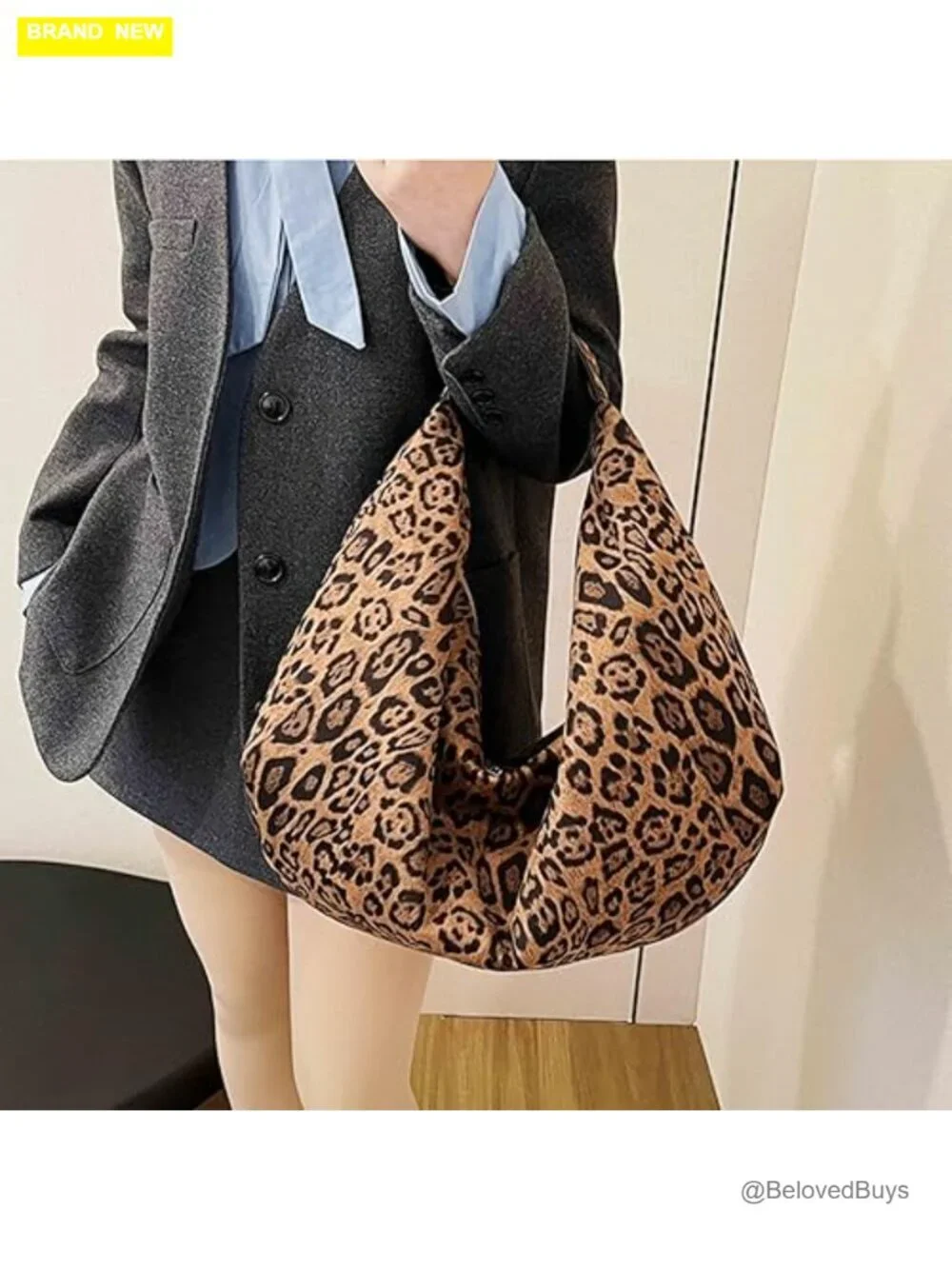 Large Slouchy Tote Bag, Faux Suede Hobo Shoulder Bag, Travel Gym Commuter